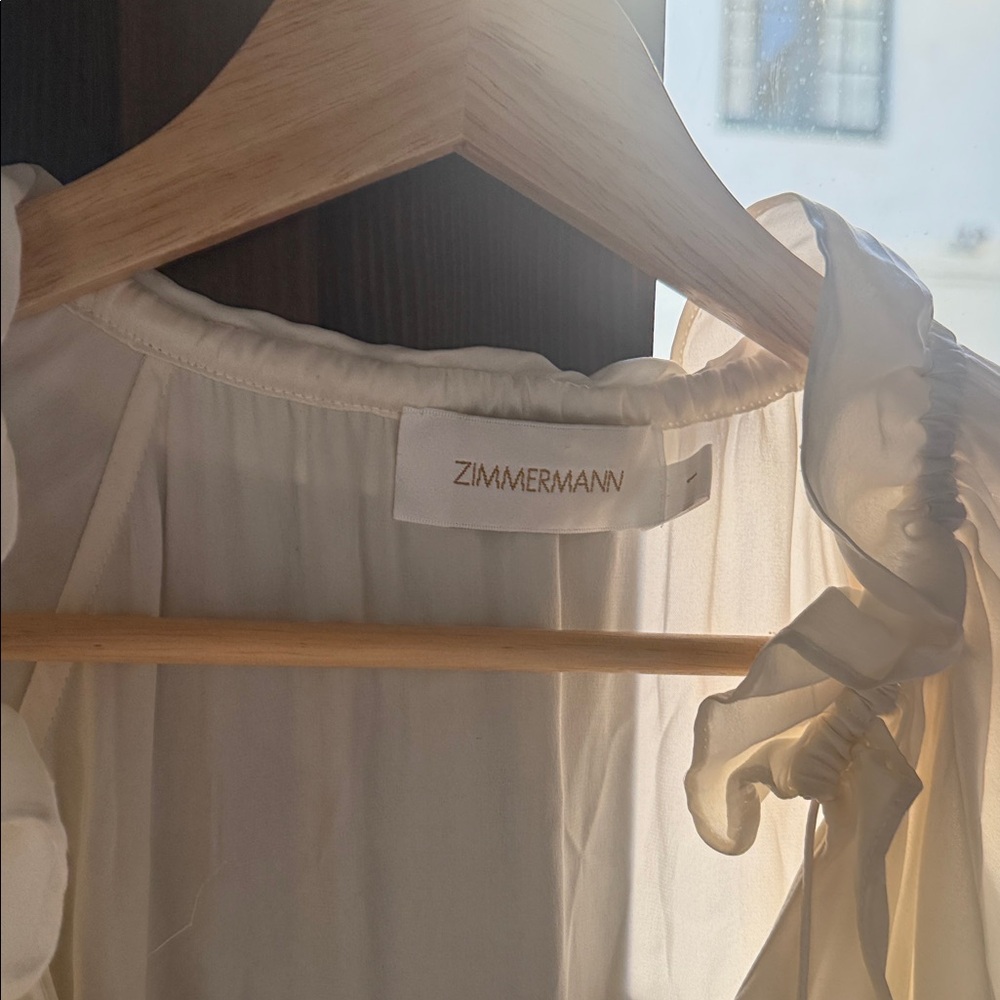 Zimmermann Cream Ruffled Blouse - Picture 2 of 8